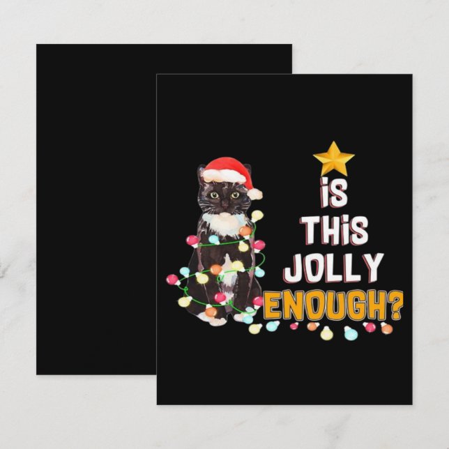 Tarjeta De Recepción Gatos Feliz Navidad  (Anverso / Reverso)