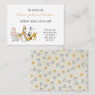 Tarjeta De Recepción Gatos perros y pájaros Detalles de la Escuela Vete