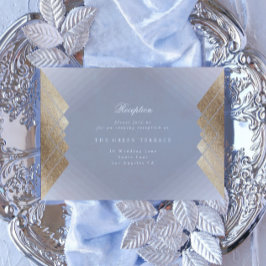 Tarjeta de recepción Gatsby de Boda Gris Geométric