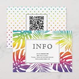 Tarjeta De Recepción Gay, boda lesbiana arco iris deja puntos de polka