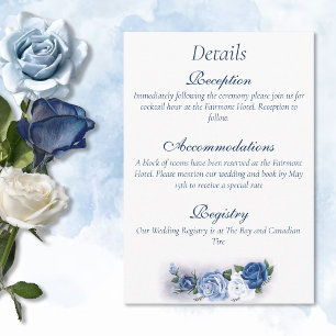 Tarjeta De Recepción Gay Grooms Regency Blue Rosas