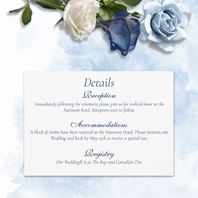 Tarjeta De Recepción Gay Grooms Regency Blue Rosas (Subido por el creador)