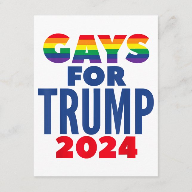 Tarjeta De Recepción Gays para las elecciones de Trump 2024 (Anverso)