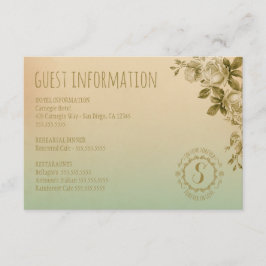 TARJETA DE RECEPCIÓN GC PARA SIEMPRE EN LA INFORMACIÓN DE LOS HUÉSPEDES