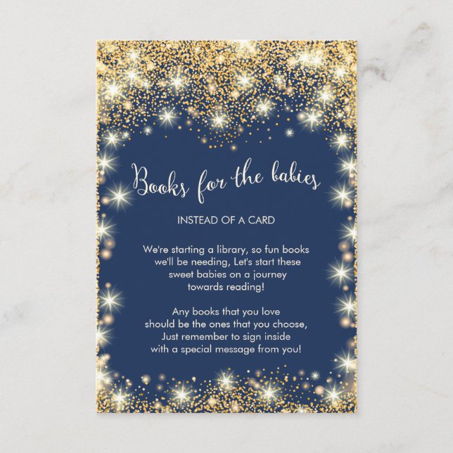 Tarjeta De Recepción Gemelos trinan un pequeño libro de estrellas para  (Anverso)