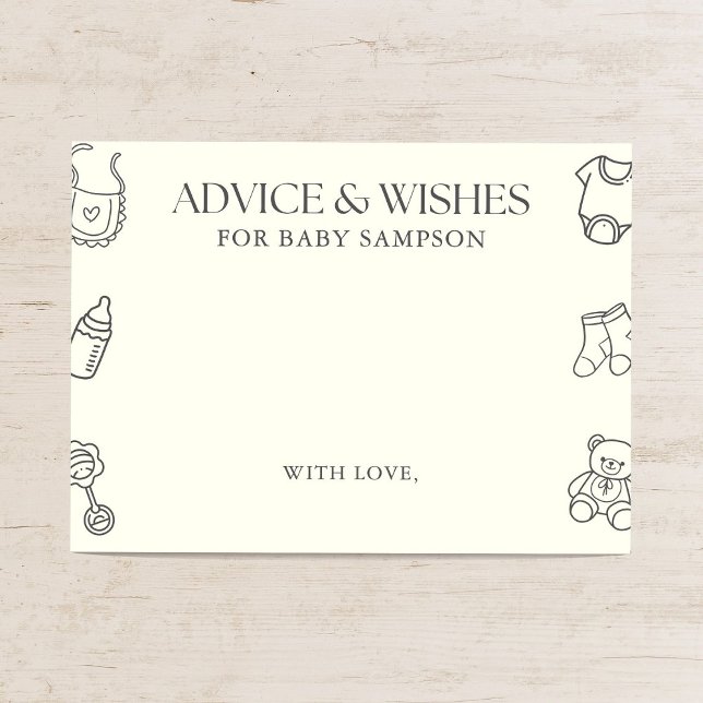 Tarjeta De Recepción Gender Neutral Baby Shower Advice and Wishes (Subido por el creador)