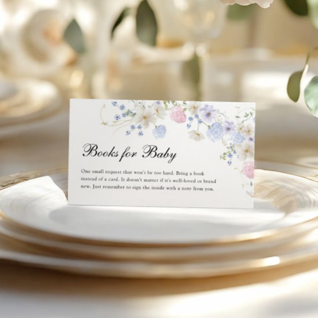 Tarjeta De Recepción Género de flores silvestres rosas azules revelan l (Subido por el creador)