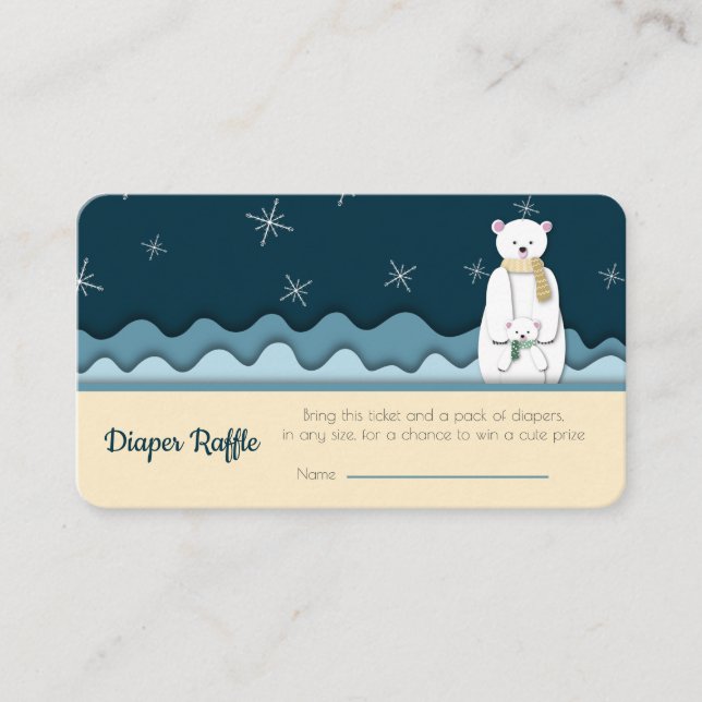 Tarjeta De Recepción Género del oso moderno Diaper Neutral Raffle (Anverso)