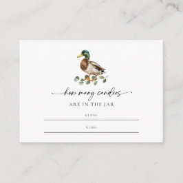 Tarjeta De Recepción Género Neutral Duck Cuántos Candies Baby Shower