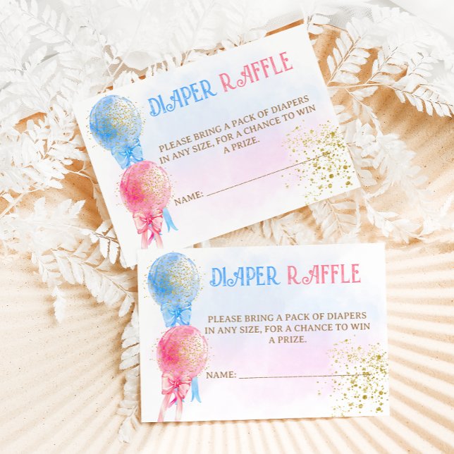 Tarjeta De Recepción Género revelar Baby Shower Diaper Raffle (Subido por el creador)