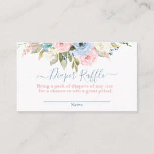 Tarjeta De Recepción Género revelar Diaper Raffle floral