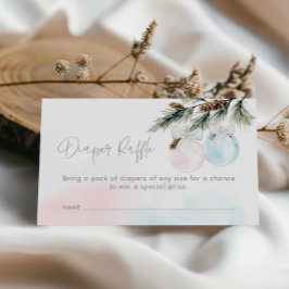 Tarjeta De Recepción Género Revelar Invierno Baby Shower Diaper Raffle