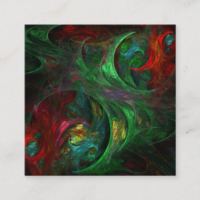 Tarjeta De Recepción Génesis Arte abstracto verde (Anverso)
