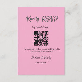 Tarjeta De Recepción gentil boda RSVP escaneo código QR simple moderno