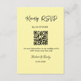 Tarjeta De Recepción gentil boda RSVP escaneo código QR simple moderno