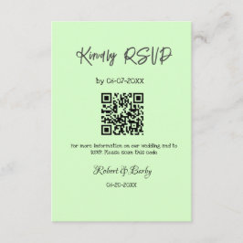 Tarjeta De Recepción gentil boda RSVP escaneo código QR simple moderno