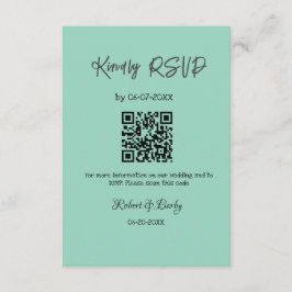 Tarjeta De Recepción gentil boda RSVP escaneo código QR simple moderno