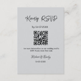 Tarjeta De Recepción gentil boda RSVP escaneo código QR simple moderno