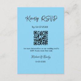 Tarjeta De Recepción gentil boda RSVP escaneo código QR simple moderno