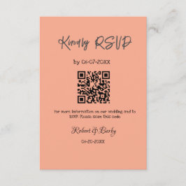 Tarjeta De Recepción gentil boda RSVP escaneo código QR simple moderno