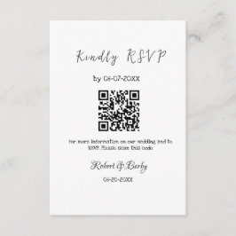 Tarjeta De Recepción gentil boda RSVP escaneo código QR simple moderno