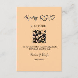 Tarjeta De Recepción gentil boda RSVP escaneo código QR simple moderno
