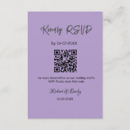 Tarjeta De Recepción gentil boda RSVP escaneo código QR simple moderno