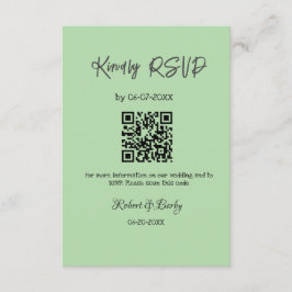 Tarjeta De Recepción gentil boda RSVP escaneo código QR simple moderno