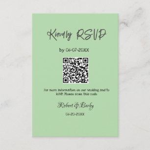 Tarjeta De Recepción gentil boda RSVP escaneo código QR simple moderno