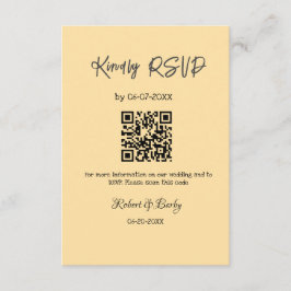 Tarjeta De Recepción gentil boda RSVP escaneo código QR simple moderno