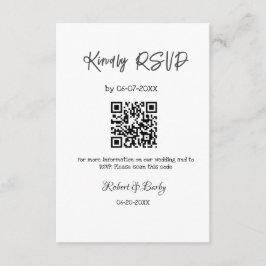 Tarjeta De Recepción gentil boda RSVP escaneo código QR simple moderno