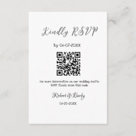 Tarjeta De Recepción gentil boda RSVP escaneo código QR simple moderno
