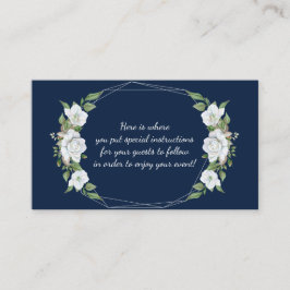 Tarjeta De Recepción Geométrico del Rosa floral azul blanco