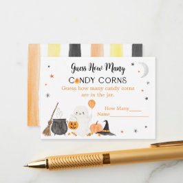 Tarjeta De Recepción Ghost Halloween Adivina Cuántos Candy Corns Juego