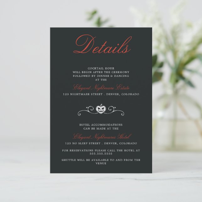 Tarjeta De Recepción Ghost Love Boda (Anverso de pie)