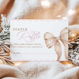 Tarjeta De Recepción Gingerbread Bow Baby Shower Diaper Raffle