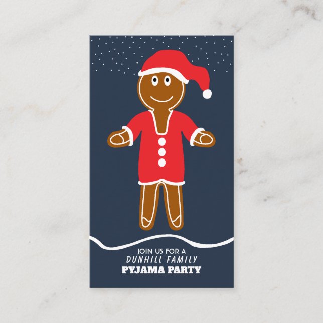 Tarjeta De Recepción Gingerbread Santa, Navidades Fiesta Ticket Invitan (Anverso)