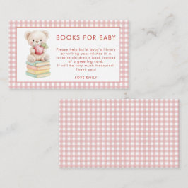 Tarjeta De Recepción Gingham Apple de Ojos Libros para Baby Shower