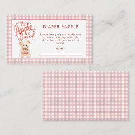 Tarjeta De Recepción Gingham Apple of Eye Diaper Raffle Baby Shower