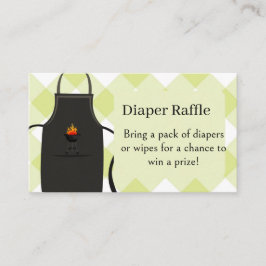 Tarjeta De Recepción gingham Diapers / wipes raffle Bbq  baby Shower 