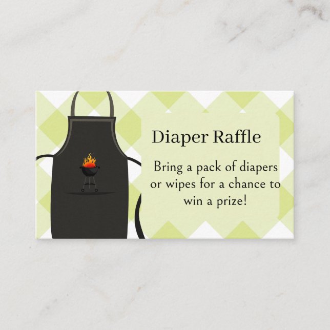 Tarjeta De Recepción gingham Diapers / wipes raffle Bbq  baby Shower  (Anverso)