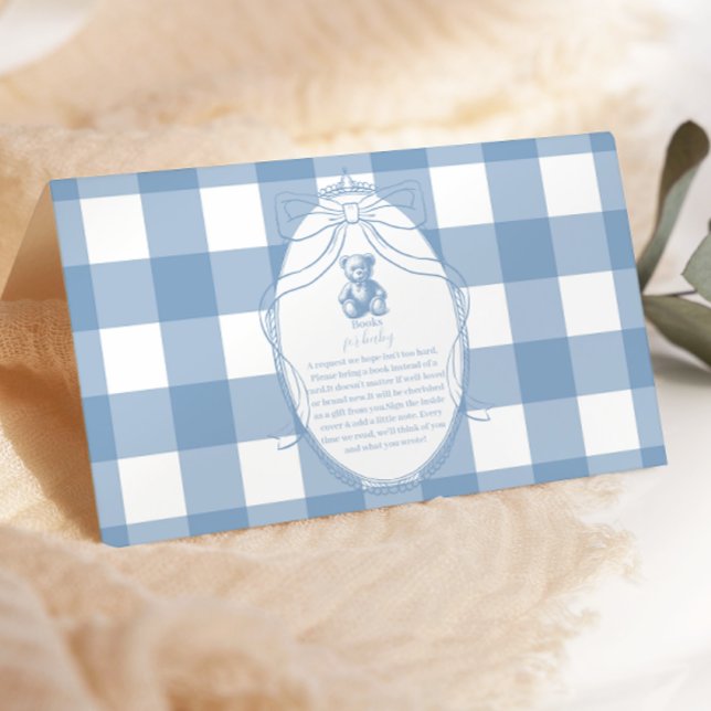 Tarjeta De Recepción Gingham Libros de Oso Francés de Teddy para Bebé (Subido por el creador)
