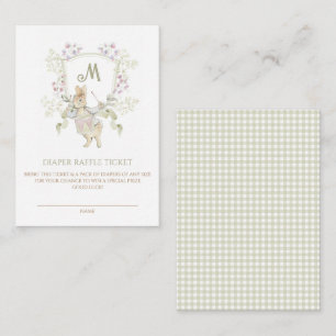 Tarjeta De Recepción Gingham Peter the Rabbit Baby Shower Diaper Raffle