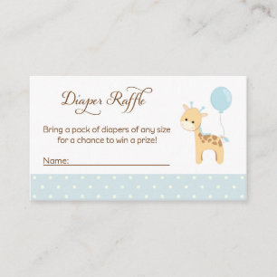 Tarjeta De Recepción Giraffe Baby Shower Diaper Raffle Tickets
