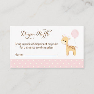 Tarjeta De Recepción Giraffe Baby Shower Diaper Raffle Tickets