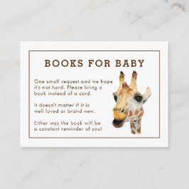 Tarjeta De Recepción Giraffe Baby Shower Solicitud de libro Insertar ta