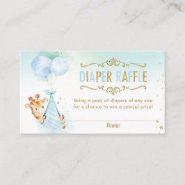 Tarjeta De Recepción Giraffe Balloons Baby Shower Diaper Raffle Ticket