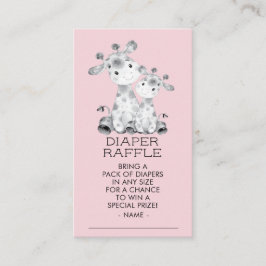 Tarjeta De Recepción Giraffe Chicas Baby Shower Diaper Raffle Ticket