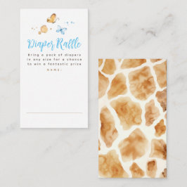 Tarjeta De Recepción Giraffe Diaper Raffle Entradas Baby Shower