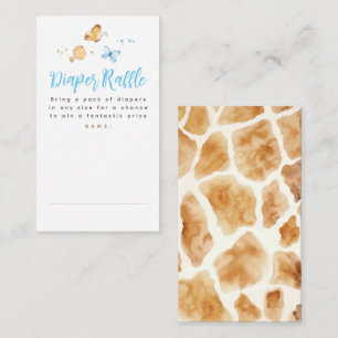 Tarjeta De Recepción Giraffe Diaper Raffle Entradas Baby Shower